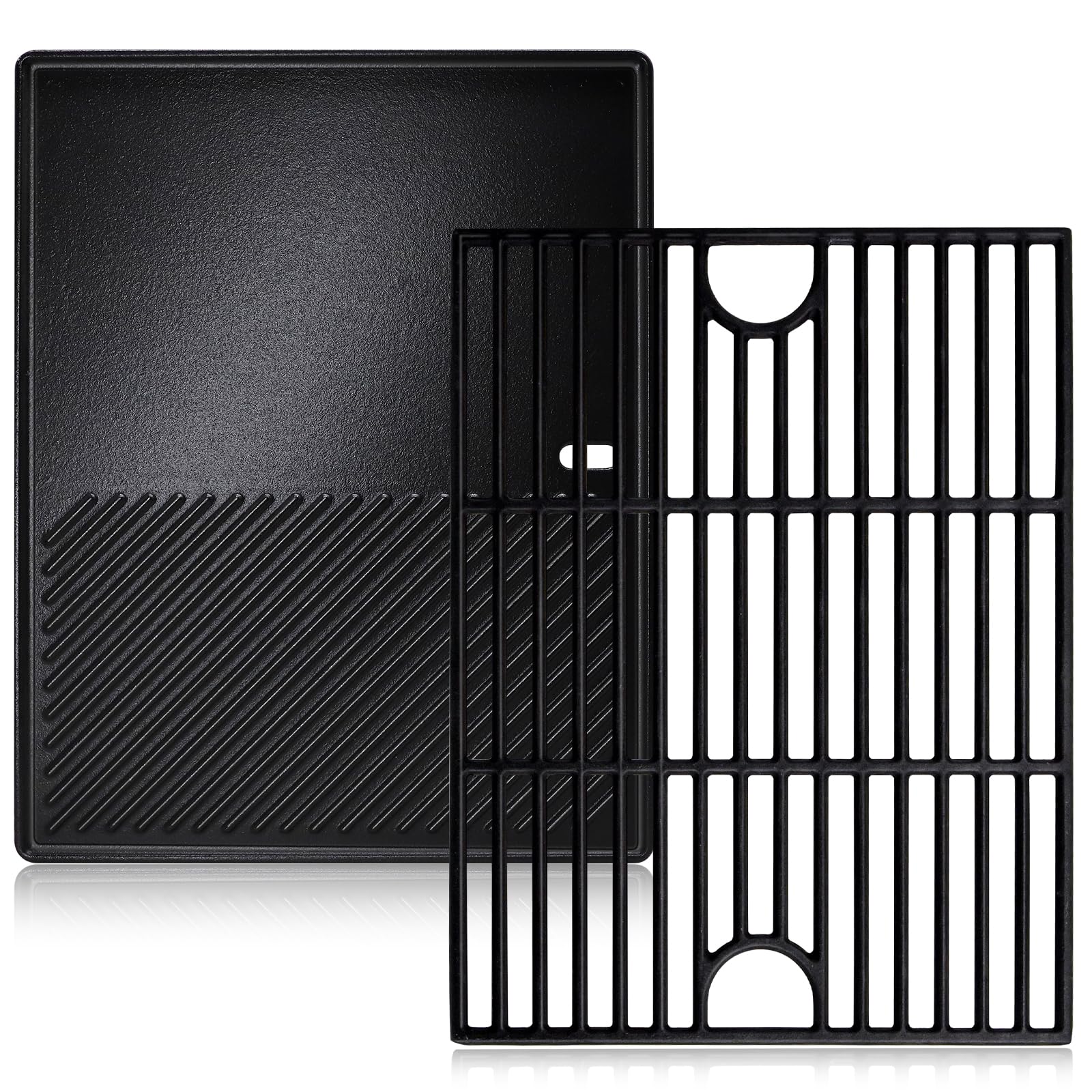Photo 1 of BBQ Grill Grate & Griddle Replacement Parts for Nexgrill 720-0830H, 720-0888N, 720-0888, 720-0888S, 720-0783E, Charbroil 463344015, 463449914, 463241113, 17 Inch Cast iron Cooking Grid Griddle Plate.