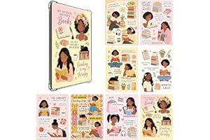 8Pcs Insert Decor Set for Kindle, Premium Cardstock Back Cover Inserts Decorative Cards - Colorful Bookish Designs for Clear 