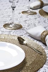 Penguin Home Handcrafted Glass Beaded Placemats Coasters Napkin Rings Set 18 view 4