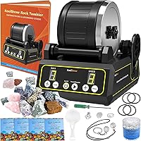 Large 2.5LB Professional Rock Tumbler Kit, 3-Speed Motor & 9-Day Timer, Rubber Barrel, Quiet Rotary Stone Polisher with 5 Bel