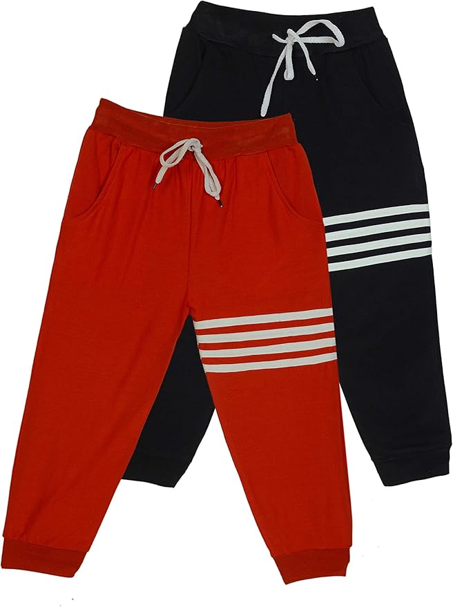 Buy Amazing Baby Boys Comfortable Track Pant Red & Black (Pack of 2) 4