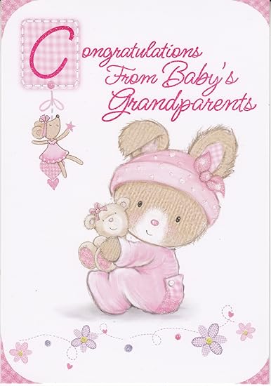 Congratulazioni Dal Nonni Del Bambino New Baby Card Amazon It Casa E Cucina