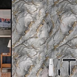 DKTIE Marble Pattern Privacy Window Film with