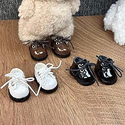 Mini Doll Shoes, 1 Pair Cute Black Leather Shoes