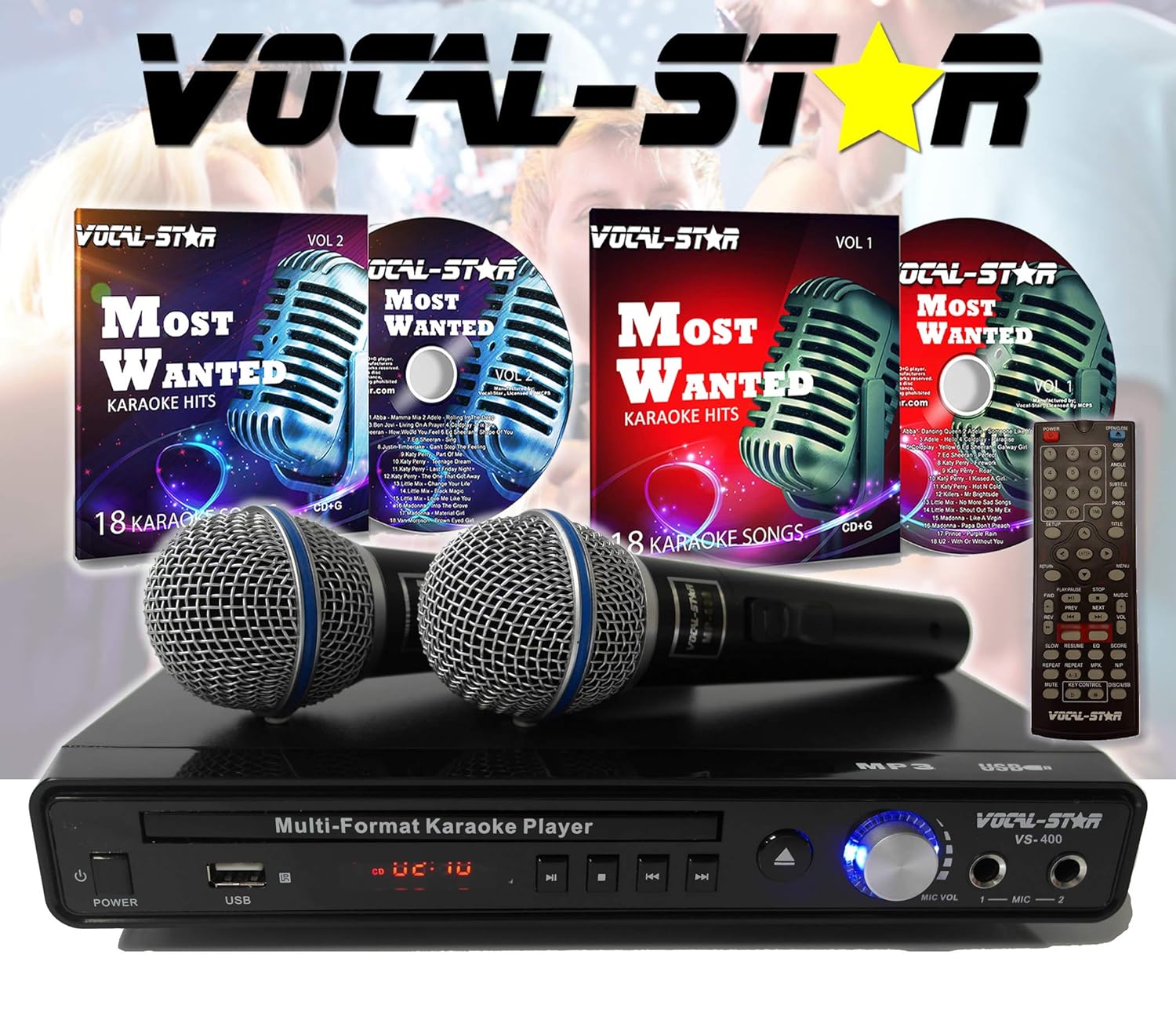 VocalStar VS400 CDG DVD Karaoke Machine With 2 Microphones & Songs