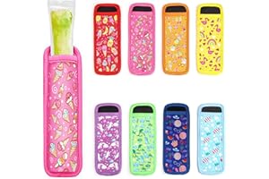 Ice Pop Neoprene Insulator Sleeves, Freezer Popsicle Holder Sleeves, Patterned Ice Sleeves Holder Bag, Reusable Washable Ice 