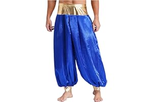 easyforever Men's Mythical Aladin Harem Pants Arabian Prince Costume Lantern Trousers Lamp Bottoms