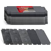 BOSHCRAFT 25 Pcs Sanding Screen Mesh Sheets, 5 Each of 80/100/150/180/220 Grit Drywall Sandpaper Assortment, Wet or Dry Sanding Mesh for Wood Metal Auto Hand Sander &amp; Pole Sander, 4-3/16" x 11"