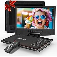 WONNIE 12.5" Portable DVD Player for Car with 10.5" Swivel Screen, 5-Hour Rechargeable Battery, Car DVD Player with Headrest 