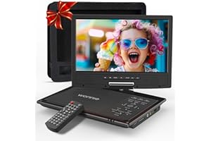 WONNIE 12.5" Portable DVD Player for Car with 10.5" Swivel Screen, 5-Hour Rechargeable Battery, Car DVD Player with Headrest 