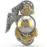 Officially Licensed United States Marine Corps USMC EGA Gold Tone and Silver Tone Left Lapel Pin (Left Pin)