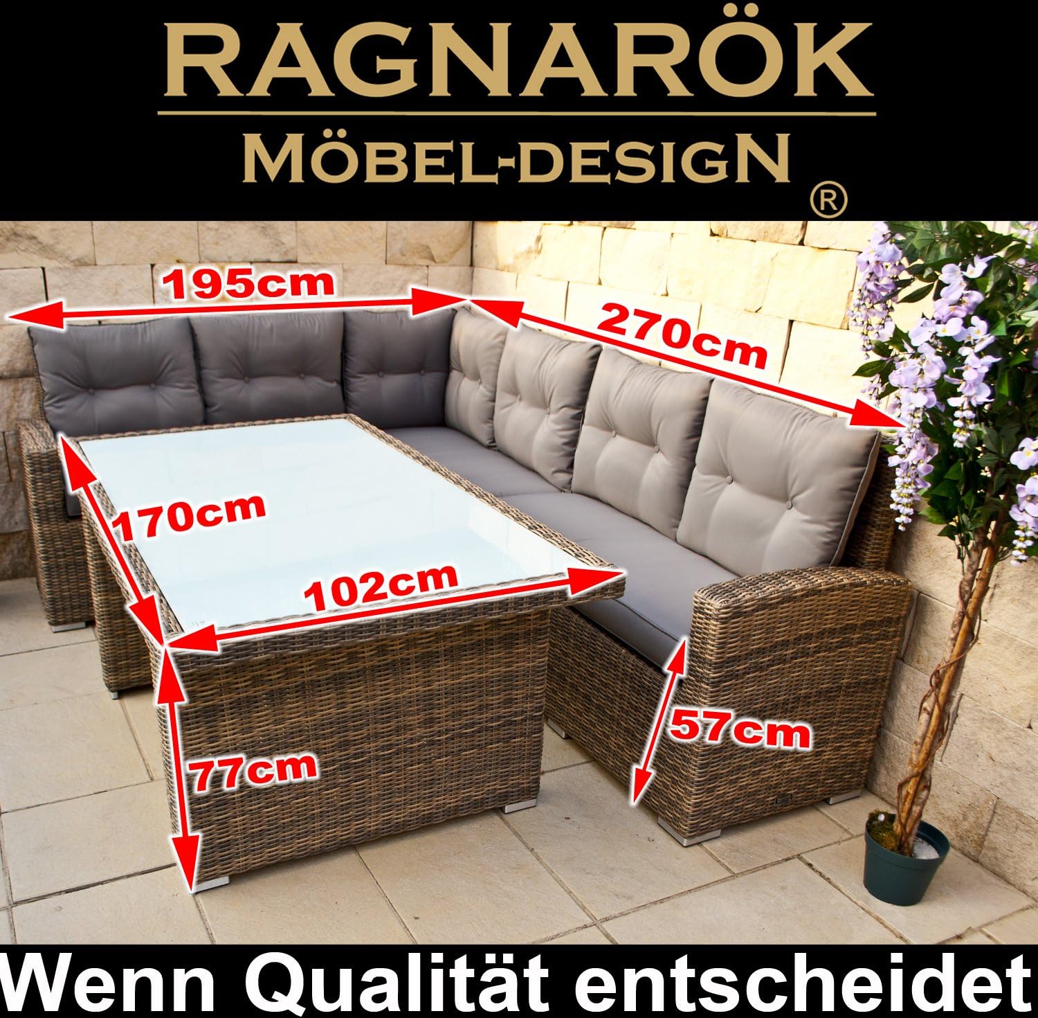 Ragnarok Mobeldesign Ensemble De Meubles De Jardin En Polyrotin Resistant Aux Uv Avec Table Et Salon De Jardin Amazon Fr Jardin