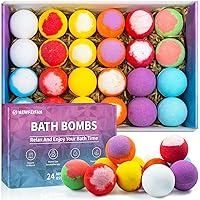 Bath Bombs Christmas Stocking Stuffers for Teen Girls for Women Mom Her Set, 24-Pack Aromatherapy Bubble Bath, Handmade Natur