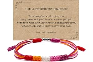 LAMIBEE LGBTQIA Pride, Bisexual, Pansexuality, Asexual, Lesbian, MLM Progress Flag Code Bracelet, Boho Style Rope Women Men Thread for Him Her, Pride Month