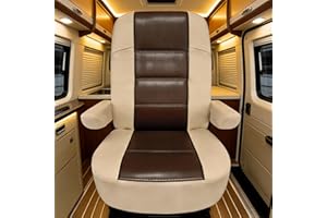 Dulepax RV Seat Covers for Captains Chairs, 2 Pack Motorhome Seat Protectors with Armrest Covers, Breathable PU Leather Seat 