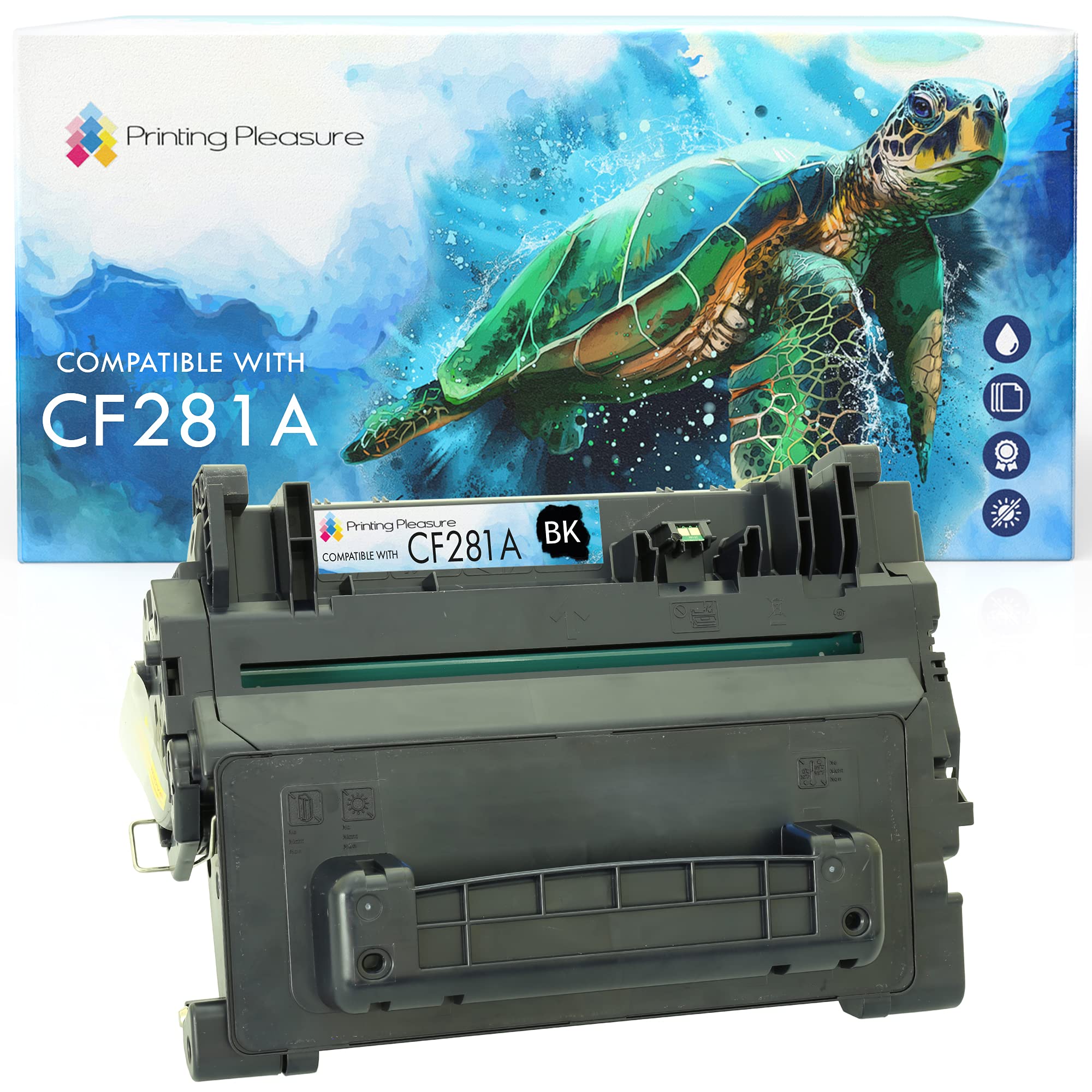 Printing Pleasure Compatible CF281A 81A Toner Cartridge for HP LaserJet Enterprise MFP M630dn M630f M630h M630z M604dn M604n M605dn M605n M605x M606dn M606x - Black, High Yield (10,500 Pages)