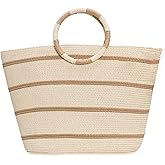 TOFUNTOY Beach Bags for Women Straw Tote Bag Summer Beach Bag Large Woven Straw Tote for Vacation Holiday