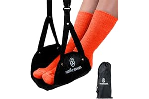 MO4TRAVEL Airplane Foot Rest - Portable Airplane Foot Hammock for Flying Comfortably - Compact, Breathable Mesh Foot Sling for Airplane Travel - Long Flight Essentials - International Travel Must Haves