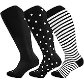 Wide Calf Compression Socks for Women & Men Extra Large Size Support Socks for Nurses Running Pregnant Travel, 15-20 mmHg