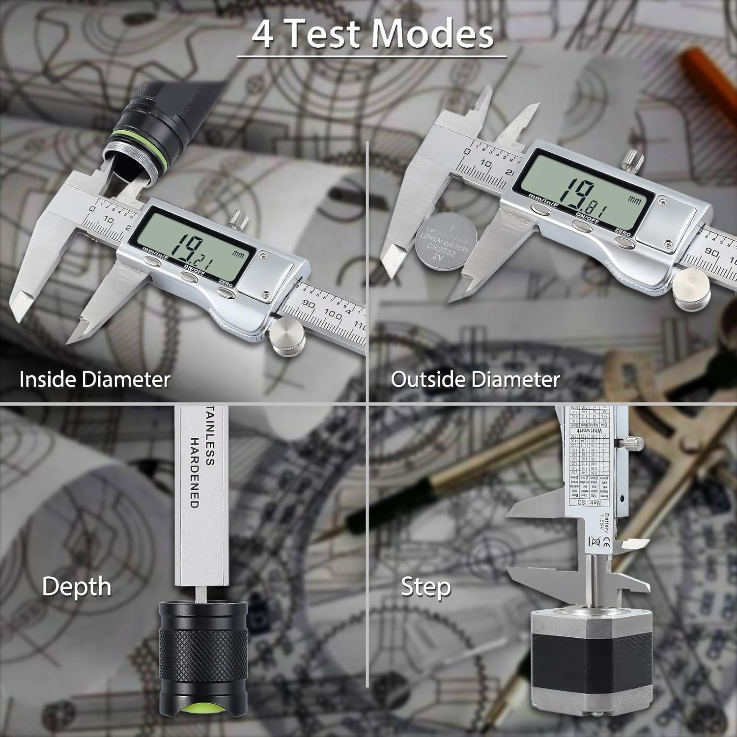 Digital Vernier Caliper Feeler Gauge Neoteck 150mm/6Inch Stainless
