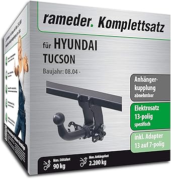 Rameder Komplettsatz, Anhängerkupplung abnehmbar + 13pol Elektrik für Hyundai Tucson (114188-05157-1)
