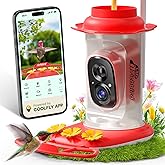 Smart Hummingbird Feeder with Camera Solar Powered, AI Identify, Instant Notification, Leakproof & Ant Moat Bird Feeder with Camera, Hummingbird Feeders for Outdoors, Gift for Bird Lovers (20 oz)