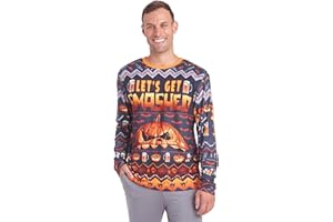 Dreamwave Mens Funny Christmas Halloween Hannukah Long Sleeve Lounge Sleep Pajama Shirt