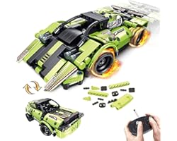 GAMZOO STEM Building Toys for Kids with 2-in-1 Remote Control Racer Snap Together Engineering Kits Early Learning Racecar Bui