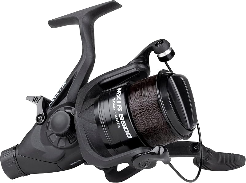 Mitchell MX1 FS 5500 Spinning Reel with Line Black Aluminium 2+1 Bearings