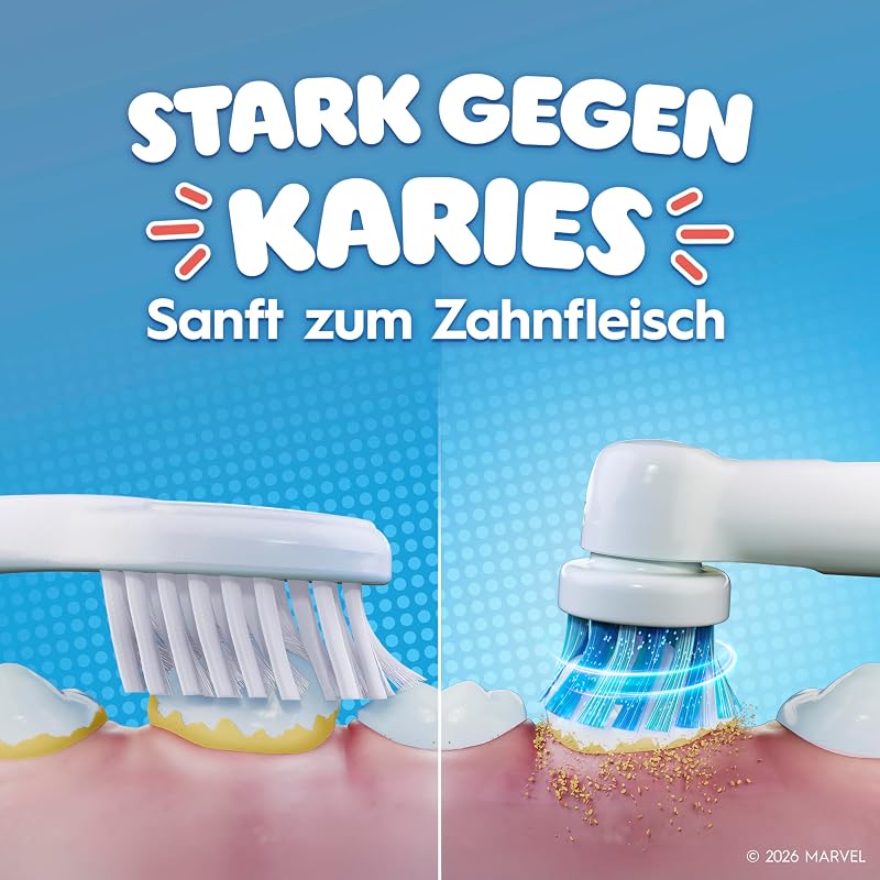 Pro Kids 3+ Spiderman Elektrische Zahnbürste Kinder, Blau/Rot