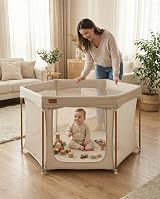 Venture Baby Playpen All Stars Joy Foldable Large Portable Taupe 6-36 Months view 2