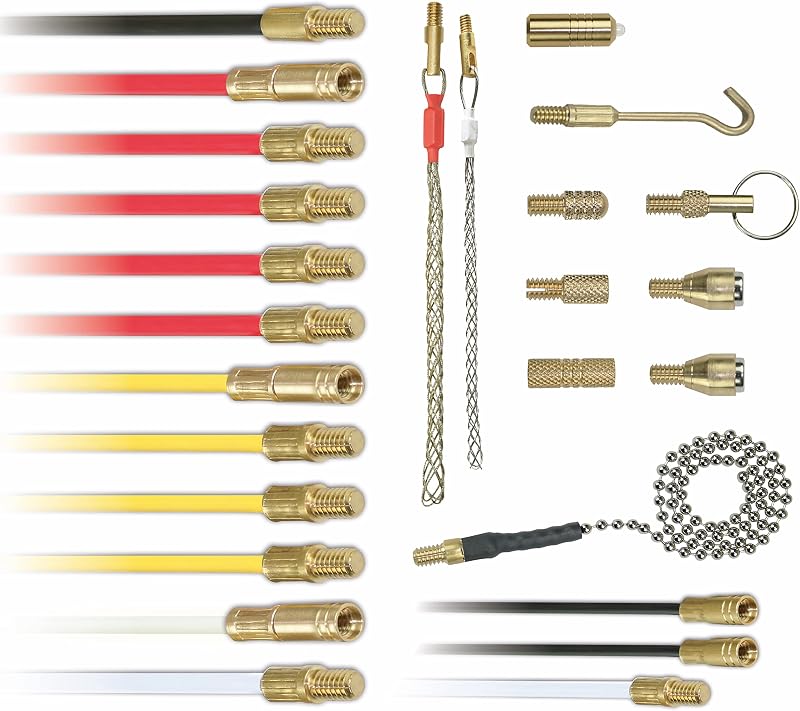 KLEIN TOOLS Super Rod CRSK12 12m Cable Install Kit 13 Attachments Adoxim 5 Rods
