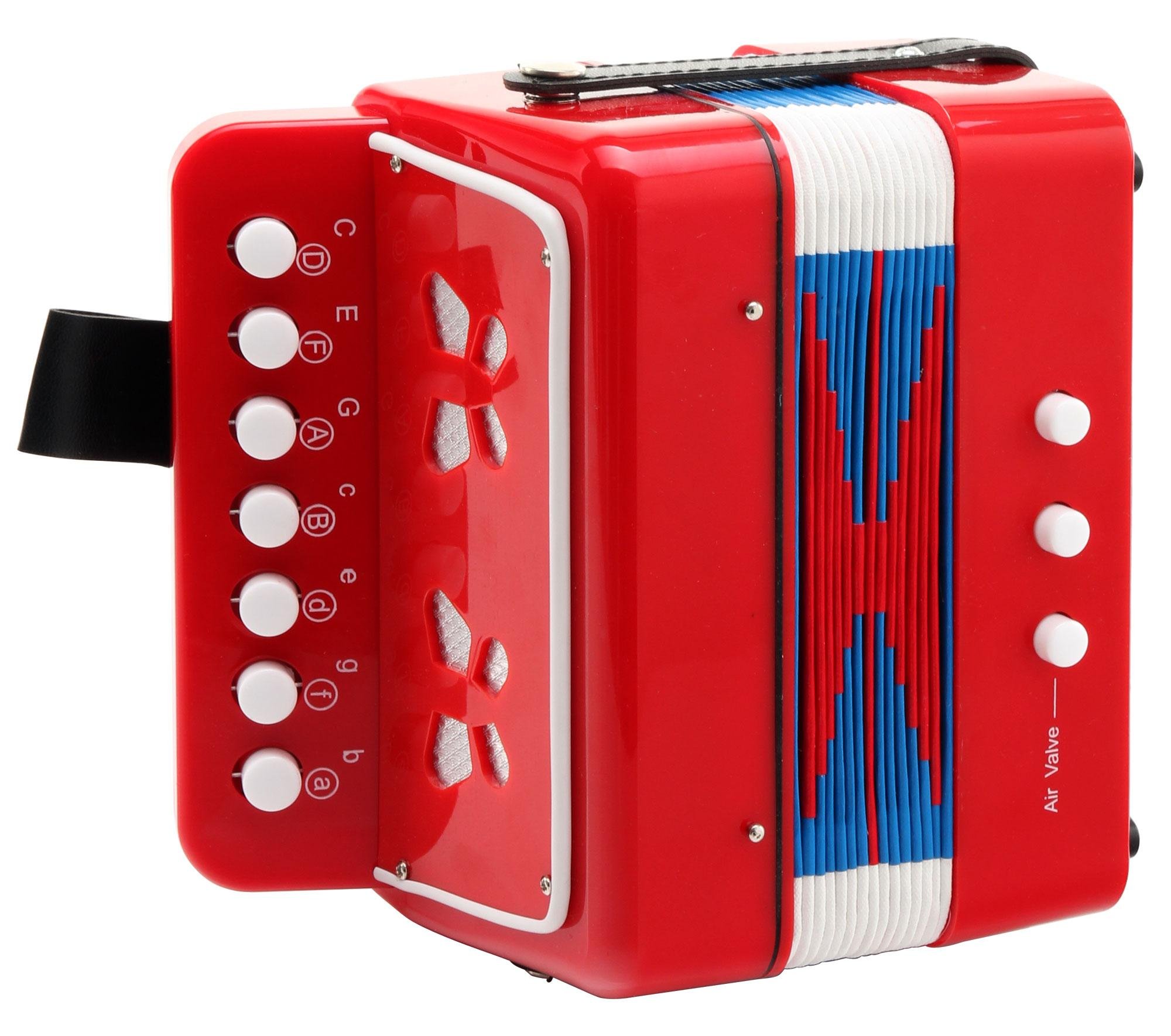 Classic Cantabile Bambino Children's Accordion, Red, Two Basses