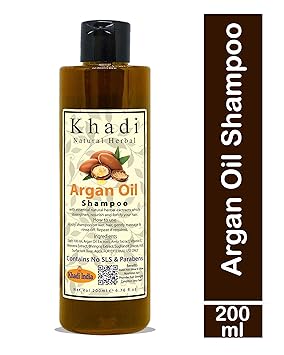 Khadi Natural Herbal Moroccan Argan Hair Shampoo With Organic Argan Oil (No SLS & Paraben), 200ml (Argan Oil Shampoo)