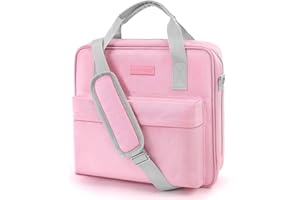 KONVINIT 3 Ring Zipper Binder with Handle & Shoulder Strap for School, 2 Inch Zip Up Portfolio Binder with Extra Pockets Holds 500 Sheets, Pink Trapper Keeper for Office Supplies
