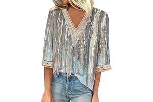 ROKIACDE Women'S 3/4 Sleeve Tops,Vintage Floral Print Graphic T Shirts Short Sleeve Casual Lace V Neck Fashion Tunic Blouse
