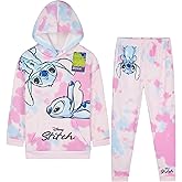 Disney Stitch Tracksuit for Girls, 2 Piece Hoodie and Jogger Set, Tie Dye Loungewear, Kids Clothing, Gifts for Girls