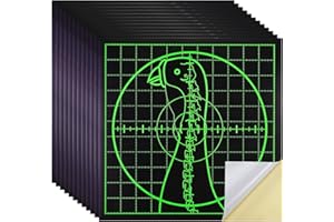 ACOSTOP Turkey Targets, 12×12in Highly Visible Fluorescent Splatter Self-Adhesive Shooting Targets Paper, Shoot and See Targets for Turkey Hunting Practice Game (12 Pack)