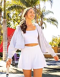 SANTINY 14" Tennis Skirt Golf Skorts with Pockets