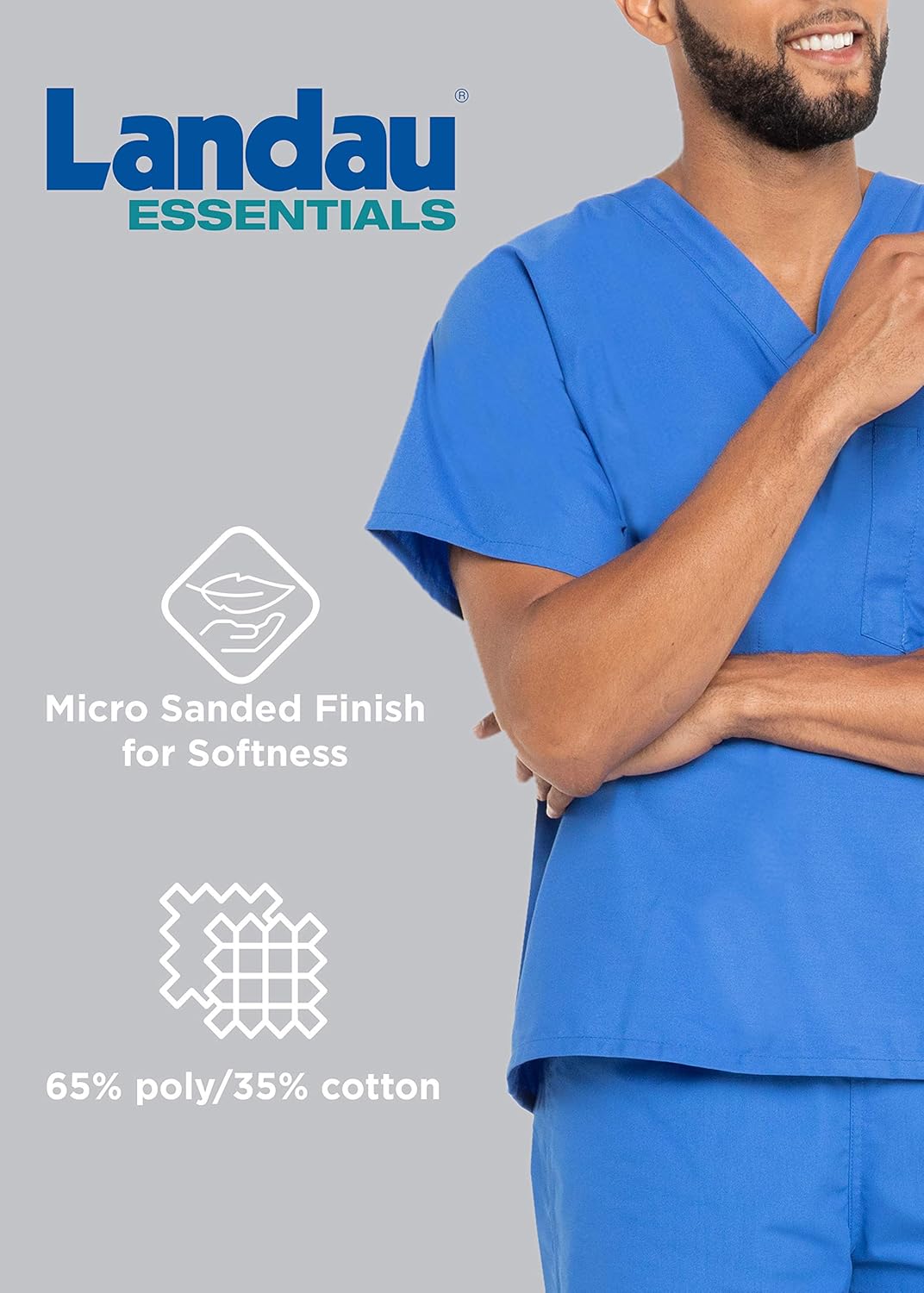 Landau Men's 3-Pocket, Classic Relaxed Fit, 5-Button, Full-Length, Cotton Twill Lab Coat 3138: Medical Lab Coats: Clothing