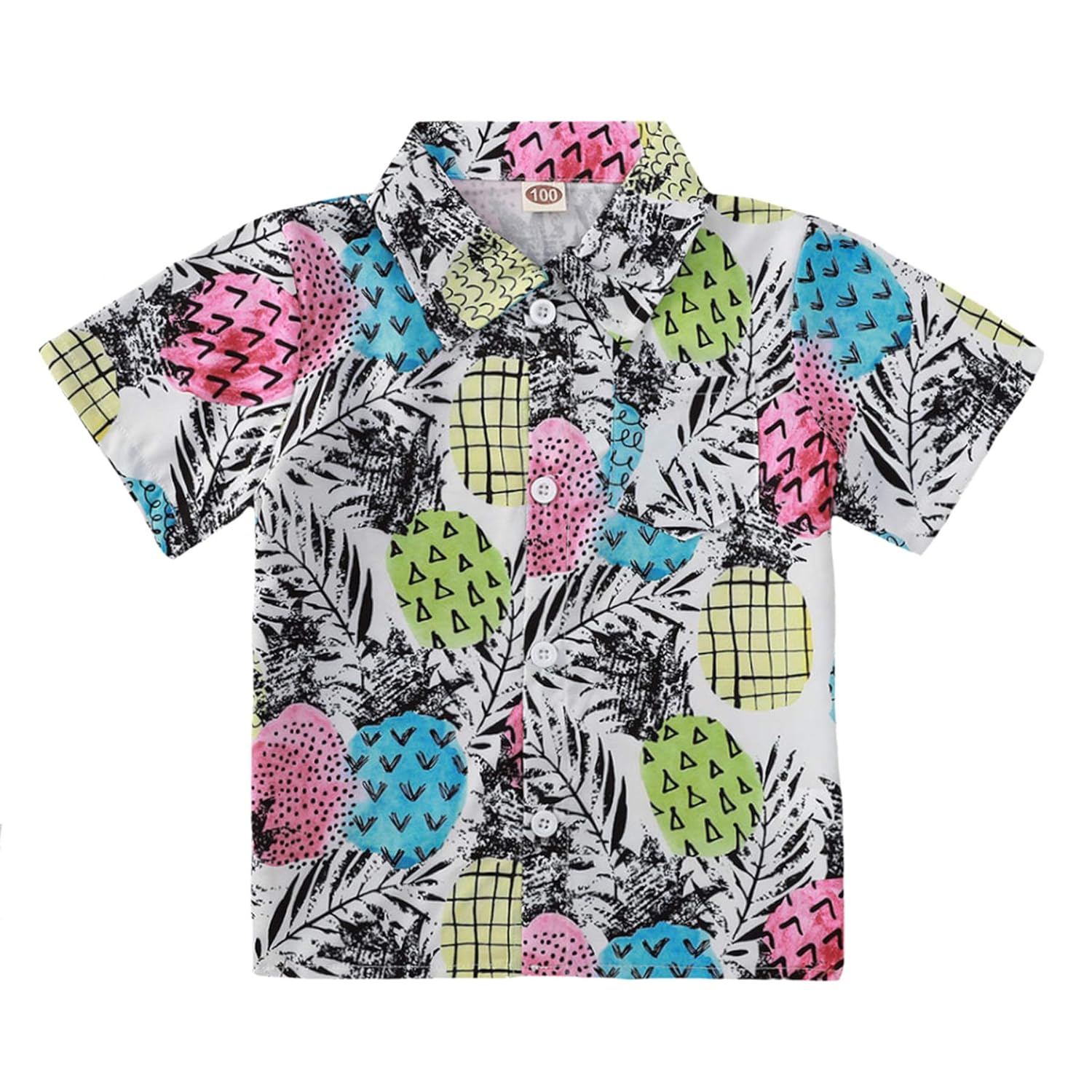 Buy Little Boys Hawaiian Button Down Shirts Pineapple Printed SlimFit