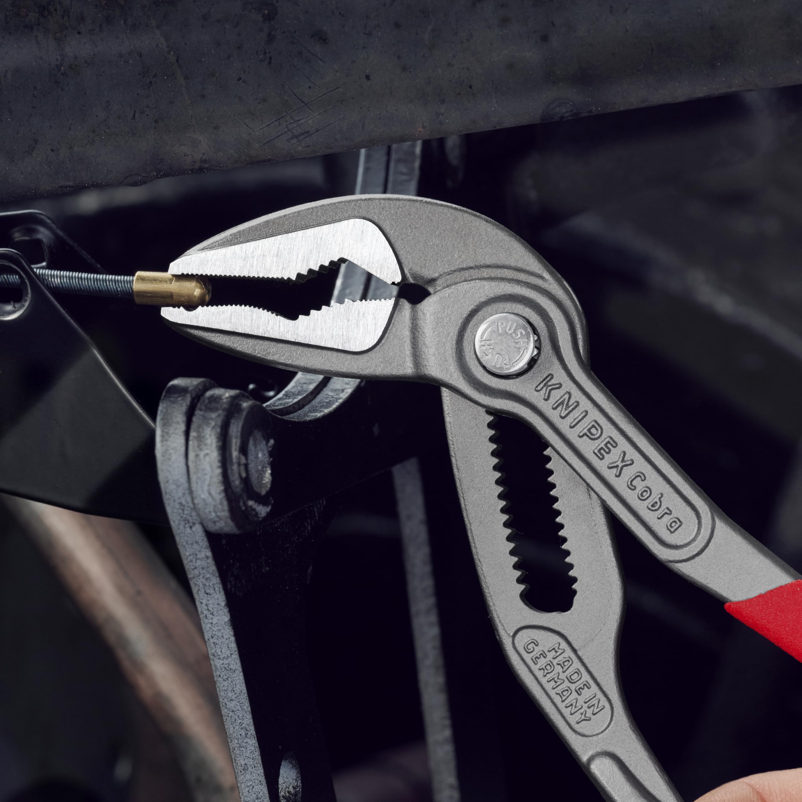 KNIPEX Cobra ES Wasserpumpenzange extra-schlank auf SB-Karte mit rutschhemmendem Kunststoff überzogen 180 mm, 87 51 180 SB 3