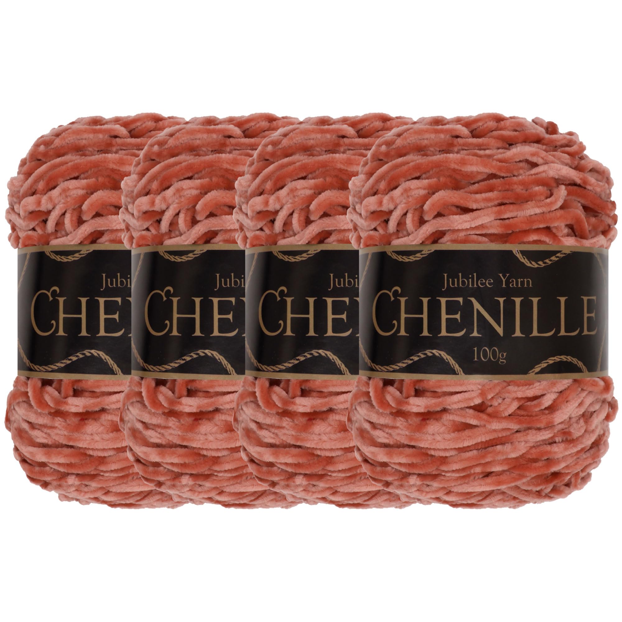 JubileeYarn Chenille Yarn - Worsted Weight - 100g/cake - Rose Quartz - 4 Cakes