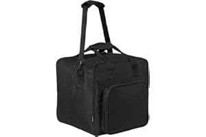 Crutello Sewing Machine Case - Universal Sewing Machine Bag with Storage Pockets Compatible with Serger, Measuring 13.75"x 12"x 13.5"- Black Case