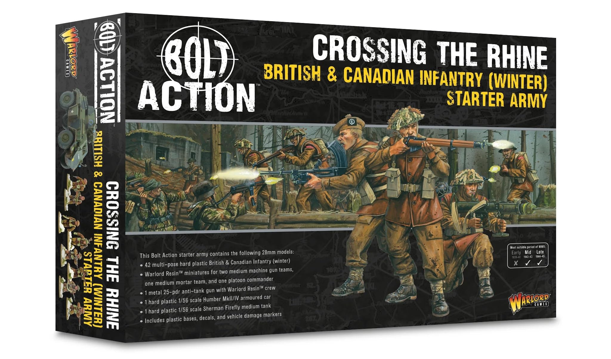 Warlord Games British & Canadian Infantry Starter Army 'Crossing The Rhine' - 28mm Scale Miniatures for Bolt Action Highly Detailed World War 2 Miniatures