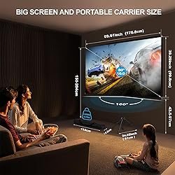 Portable Projector Screen with Stand, Outdoor Movie