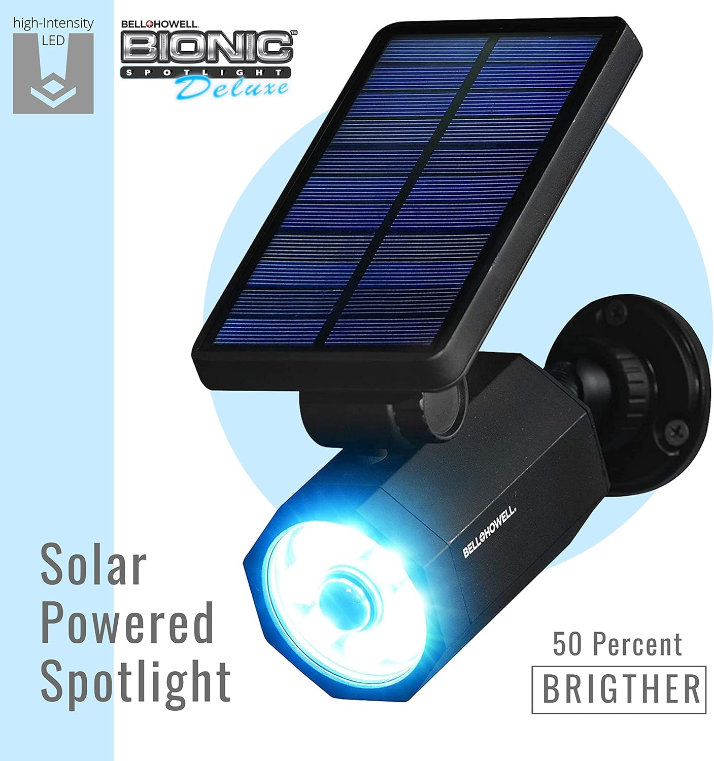 Bell+Howell 2963 Bionic Spotlight Solar Spot 25 Feet Motion Sensor, Sun Panels, Waterproof Frost Resistant Patio, Yard and Outdoor Lighting As Seen On TV, Black - - 