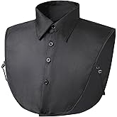 Fake Collar Shirt for Women, Detachable Dickey Collar Blouse Faux Collars fit for Dress Sweater Uniform Work Suit for Women