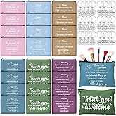 Panelee 48 Pcs Inspirational Gifts Makeup Bags Bulk Cosmetic Bags and Keychains for Women Employee Appreciation Thank You Gift for Employee Coworker Volunteer Friends