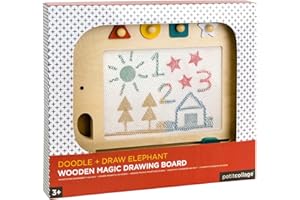 Petit Collage Elephant Magic Sketch Board Doodle + Draw – Reusable Sketching Toy for Kids – Creative Toys for Ages 3+ – Ideal Travel Activity for Toddlers and Children